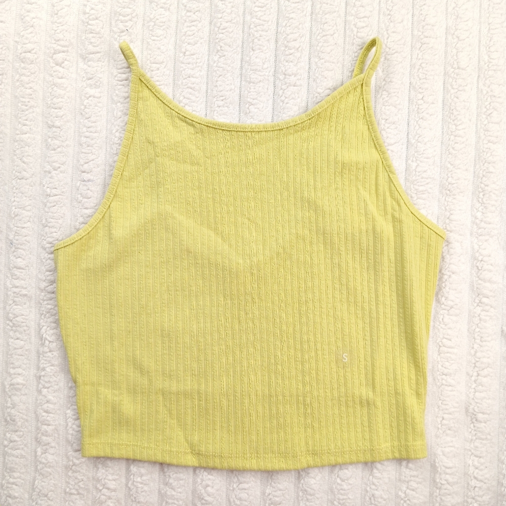 LA Hearts Green Tank Crop Top